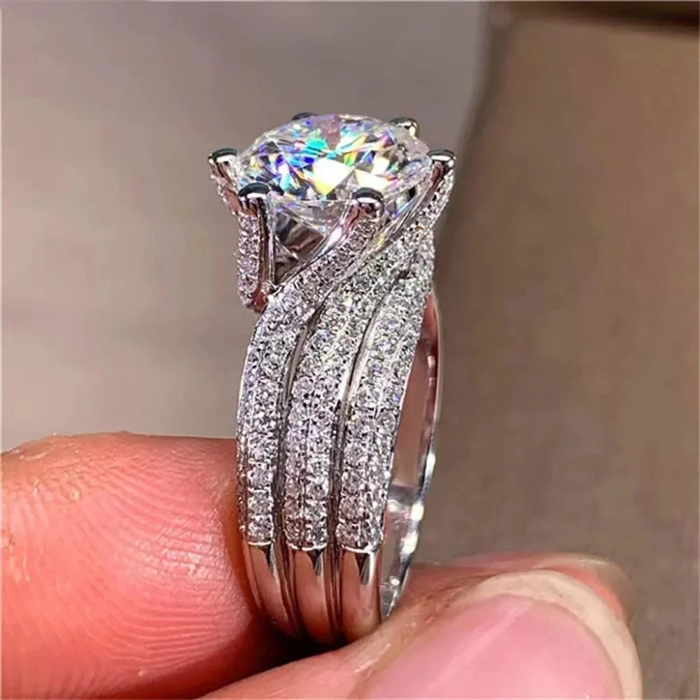 Certified 5ct. t.w. Moissanite Diamond Solitaire Luxury Engagement Ring NEW